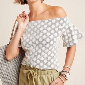 Anthropologie eri + ali Polka Dot Off Shoulder Top